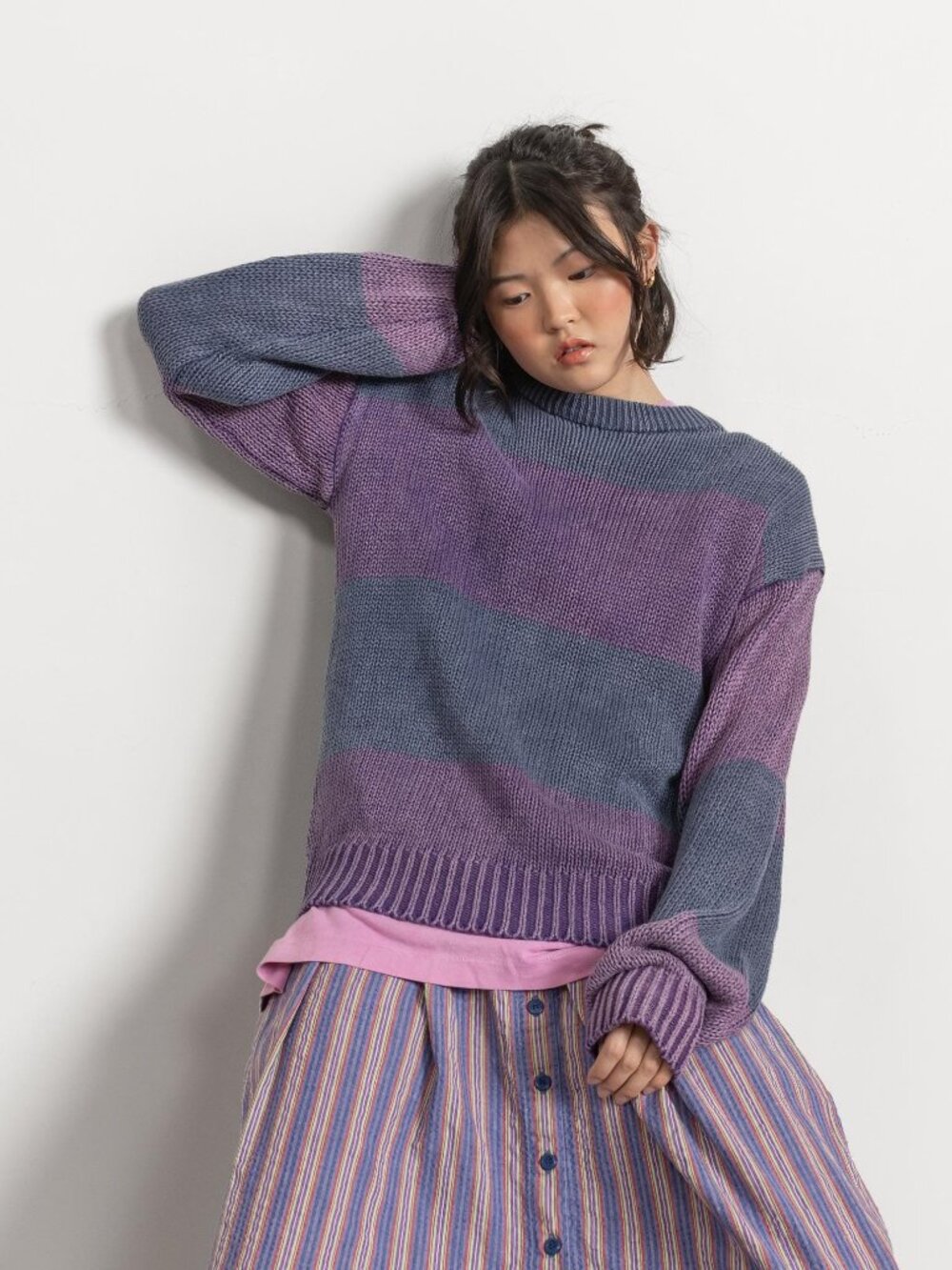 STRIPE SWEATER Vintage Jumper Knit 90's Streetwear / Medium